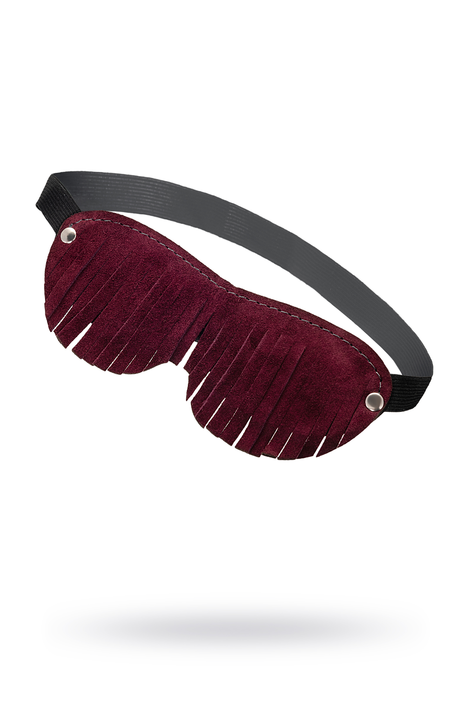 Маска с бахромой Pecado BDSM, натуральный велюр, вино