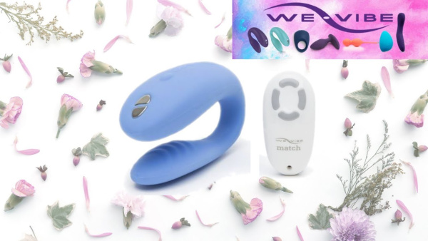 Вибратор для пар WE-VIBE Match,голубой,силикон,9см. 