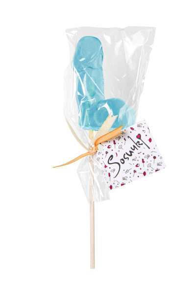 Леденец Sosuчki, «Пенис Blue Curacao», средний, голубой, 80гр